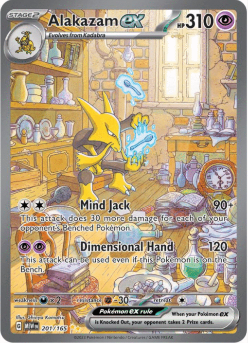 2023 Pokemon Scarlet & Violet 151 Alakazam ex 201/165 Holo NM